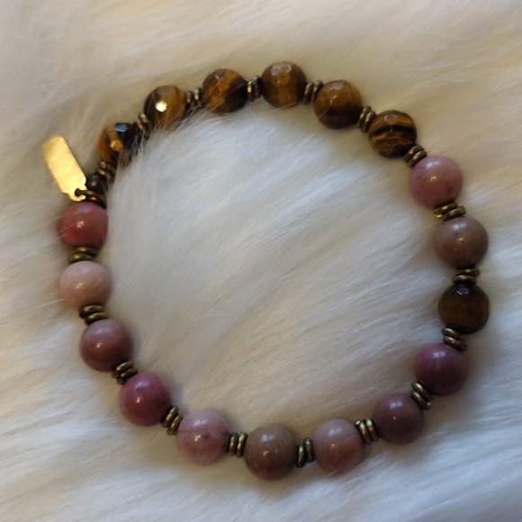 Pink Opal & Tigers Eye Bracelet - Picture 4 of 5